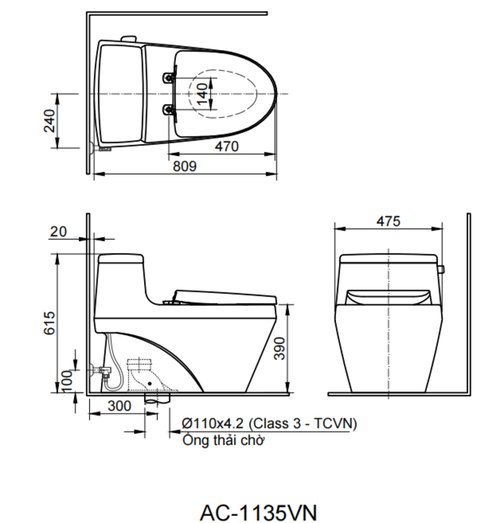Bồn cầu một khối AC-1135VN