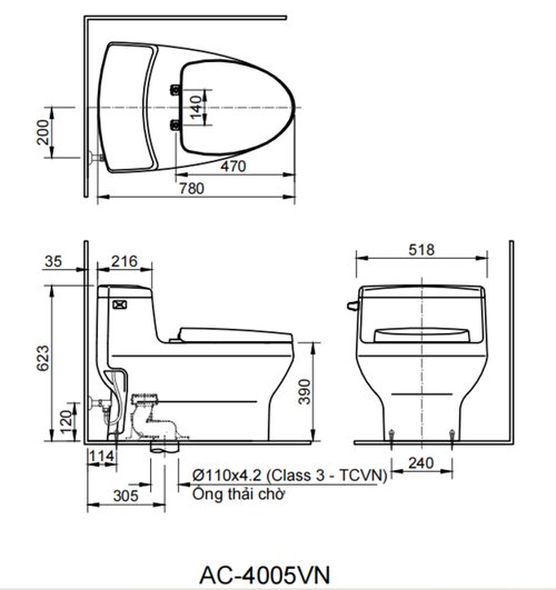 Bồn cầu một khối AC-4005VN